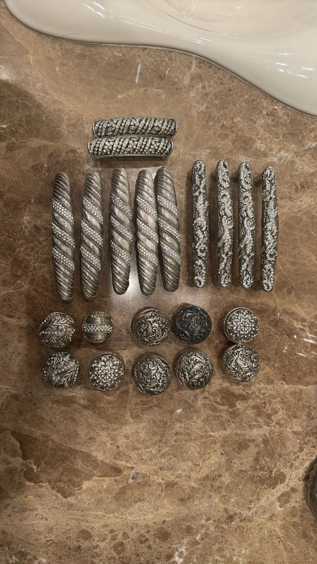 Edgar Berebi Cabinet Pulls- Assorted Sizes-21 Total