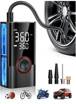 Tire inflator, portable air compressor, 150 PSI air pump/