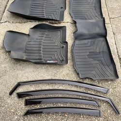 Hyundai Sonata 2011 -2014 weathertech floor mats and side window deflectors