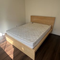 Queen size bed frame with mattress