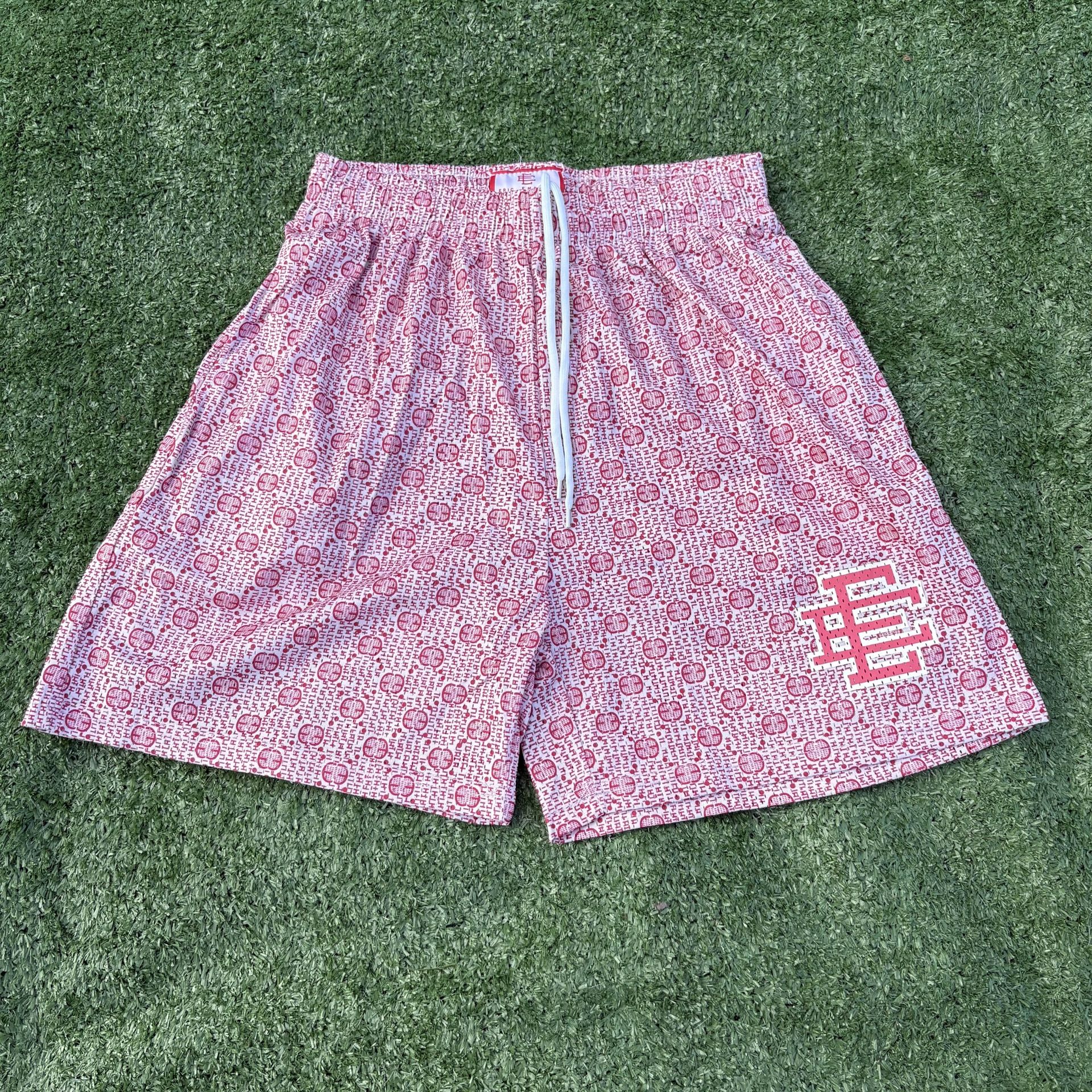 Eric Emanuel Men’s Red Shorts With Design (brand new)