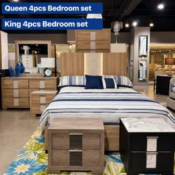 Modern 4 piece queen | king size bedroom set