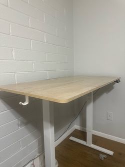 Standing Desk with Light Wood Top