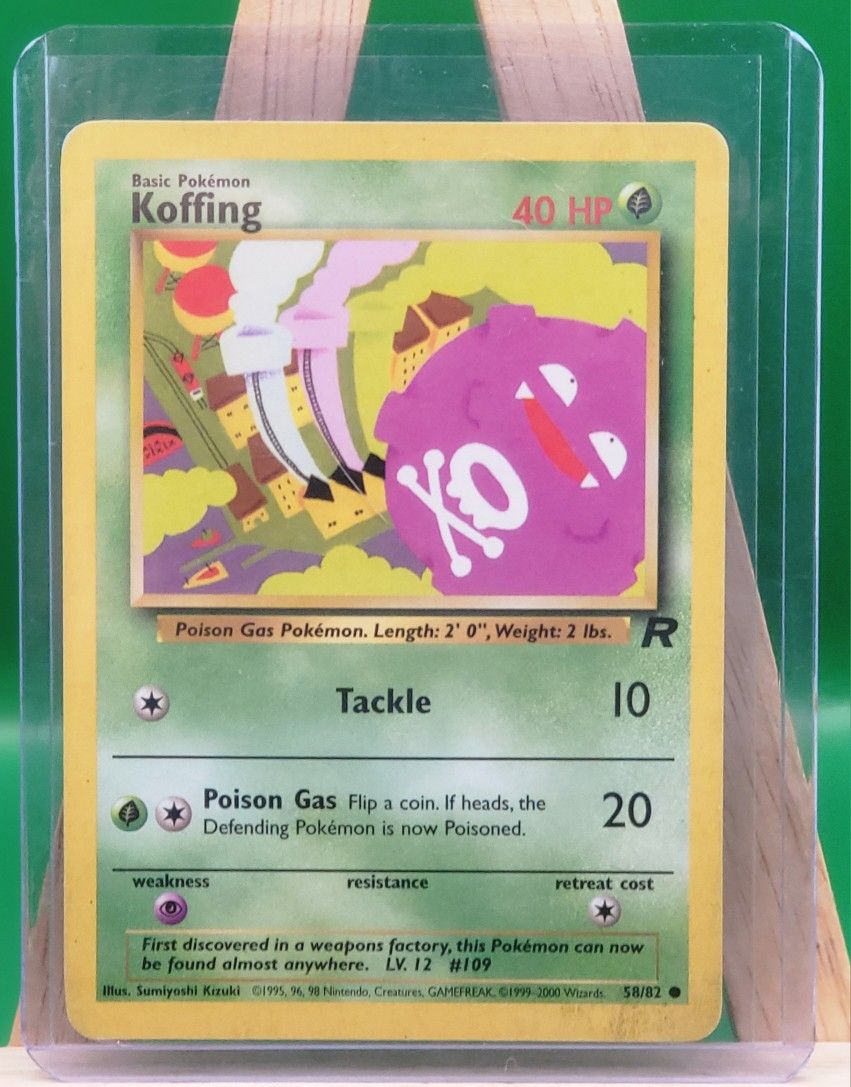 Koffing 58/82 Team Rocket Unlimited 2000 Vintage WotC Pokemon Card LP/MP