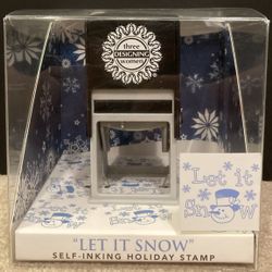 Three Designing Women Let It Snow With Snowman Self Inking Stamp