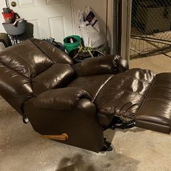 Medium Brown Leather Recliner