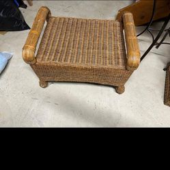 Wicker Planter Bench / Foot Rest 