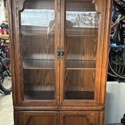 Wooded hutch cabinet