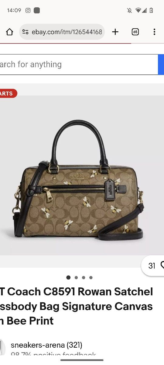Like New Beautiful Bumble Bee Coach Bag