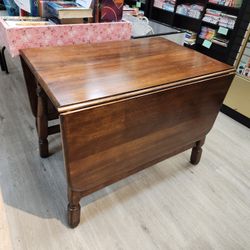 Antique Cherry Wood Drop Leaf Dining Table 