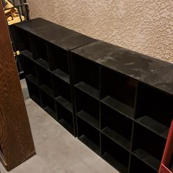 Storage units, set of 2,  Black, Preowned,  good condition just dusty, please read the description