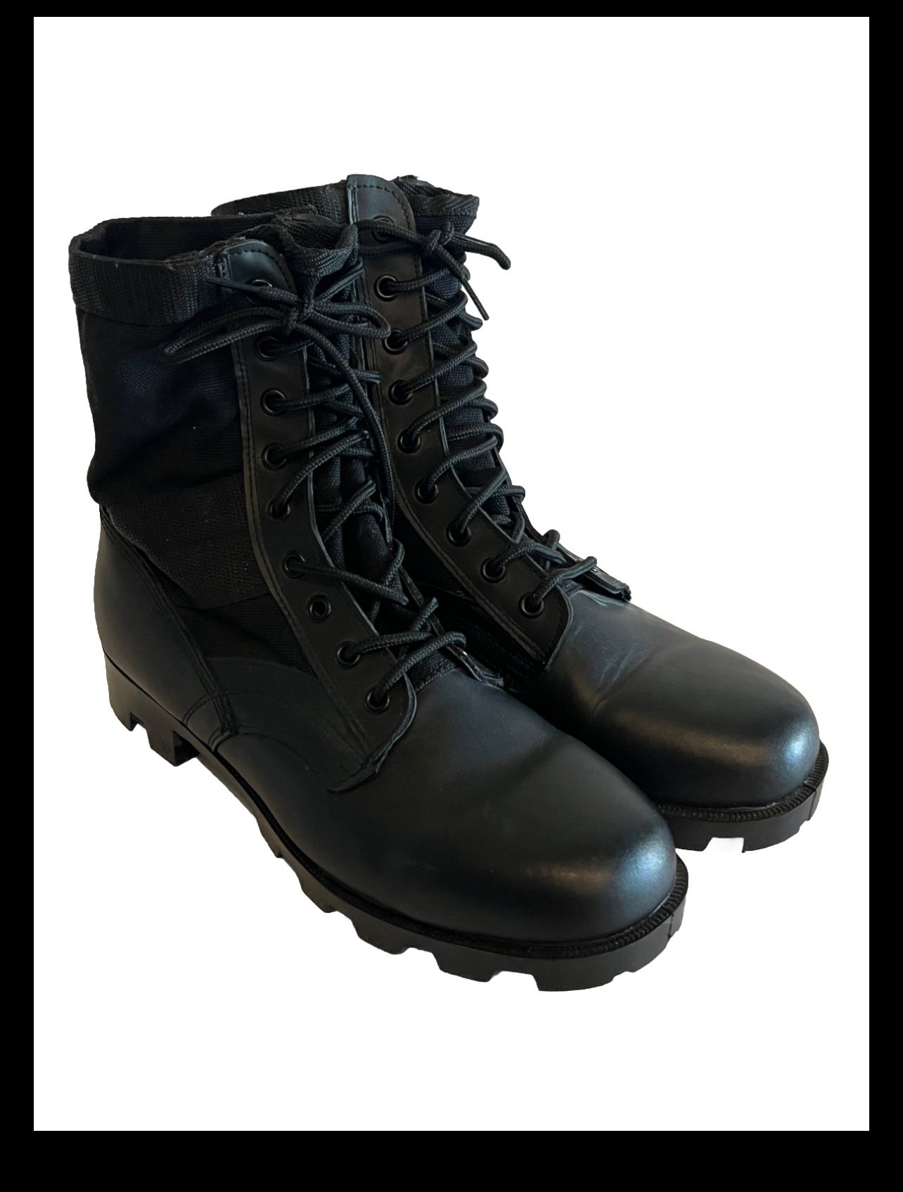 Rothco Size 9 Black Leather Military G.I. Style 8" Jungle Hunt Boots Men 5081 Excellent preowned condition, barely worn.Ships next business day.