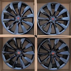 Factory OEM Genuine Tesla Model S Turbine 21” Wheels Rims Gloss Black
