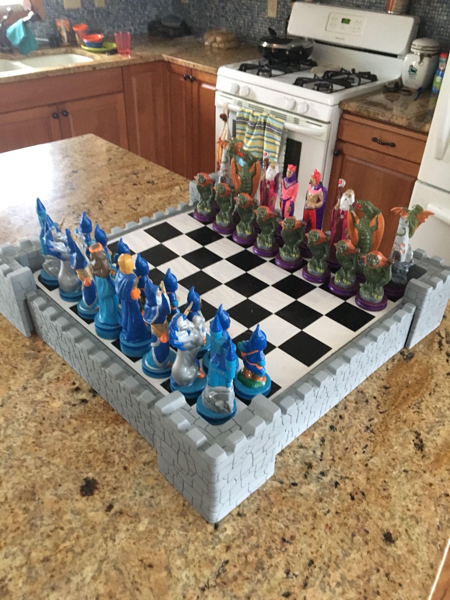 Handpainted chess set