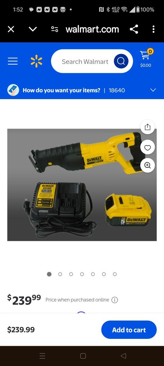 DeWalt 20 Volt Max Reciprocating Saw