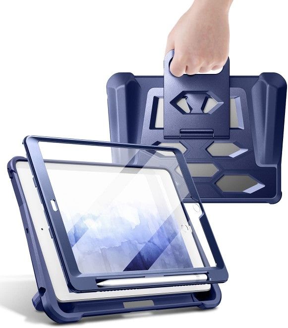 Dexnor for iPad 9th/8th/7th Generation case, iPad 10.2 Case, [Built in Screen Protector] with Stand Handle & Pencil Holder Heavy Duty Protective Cover