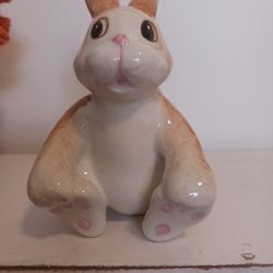 Fitz and Floyd Essentials Ceramic Rabbit Bunny Figurine 3.5" Spring Country Core
