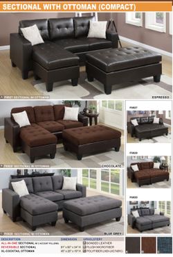 Sectional Sofa With Ottoman f6927/fF6828/f6920