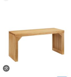 1-Piece 35.43 in. W × 13 in. D x 16.93 in. H Natural Wood Outdoor...