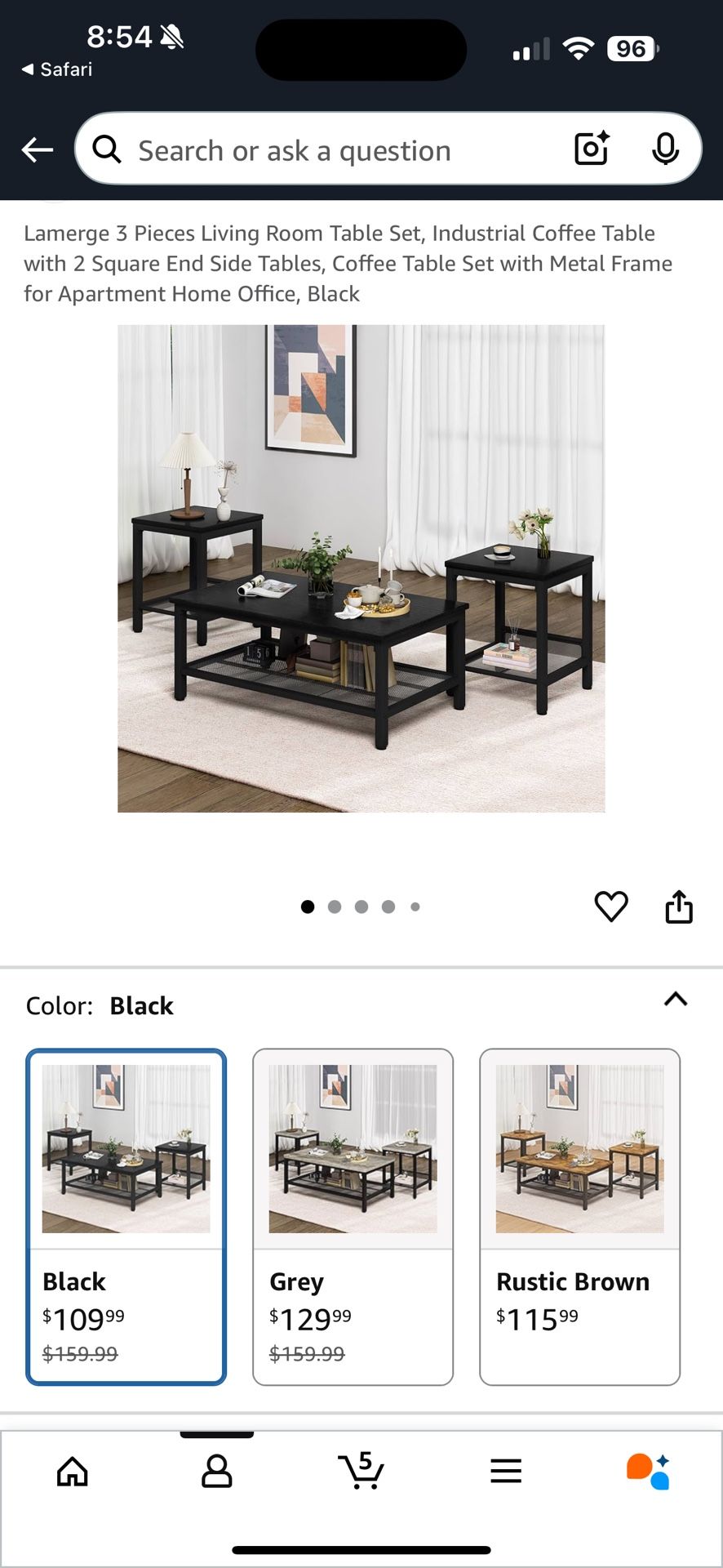 Black Table Set