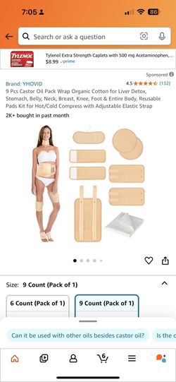 castor oil pack wrap 9pcs