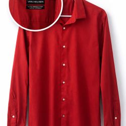 Van Heusen Red Slim Fit Dress Shirt Men’s Medium Wrinkle Free Stretch