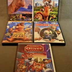 Walt Disney DVD's Dinosaur The Wild Chicken Little Oliver & Company Lot of 5
