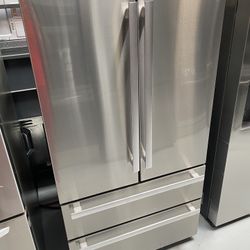 Sharp Stainless Steel French 4-Door Counter Depth Refrigerator 