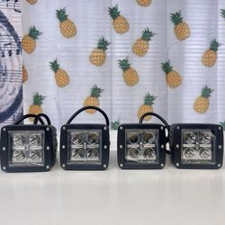 4 Inch LED Light Bar 4pcs 16W Flood Cube LED Work Light Pod Off Road Light LED Fog Light Compatible for Truck Boat Pickup SUV ATV UTV Waterproof IP68 