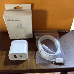 USB-C 20w power adapter and wire