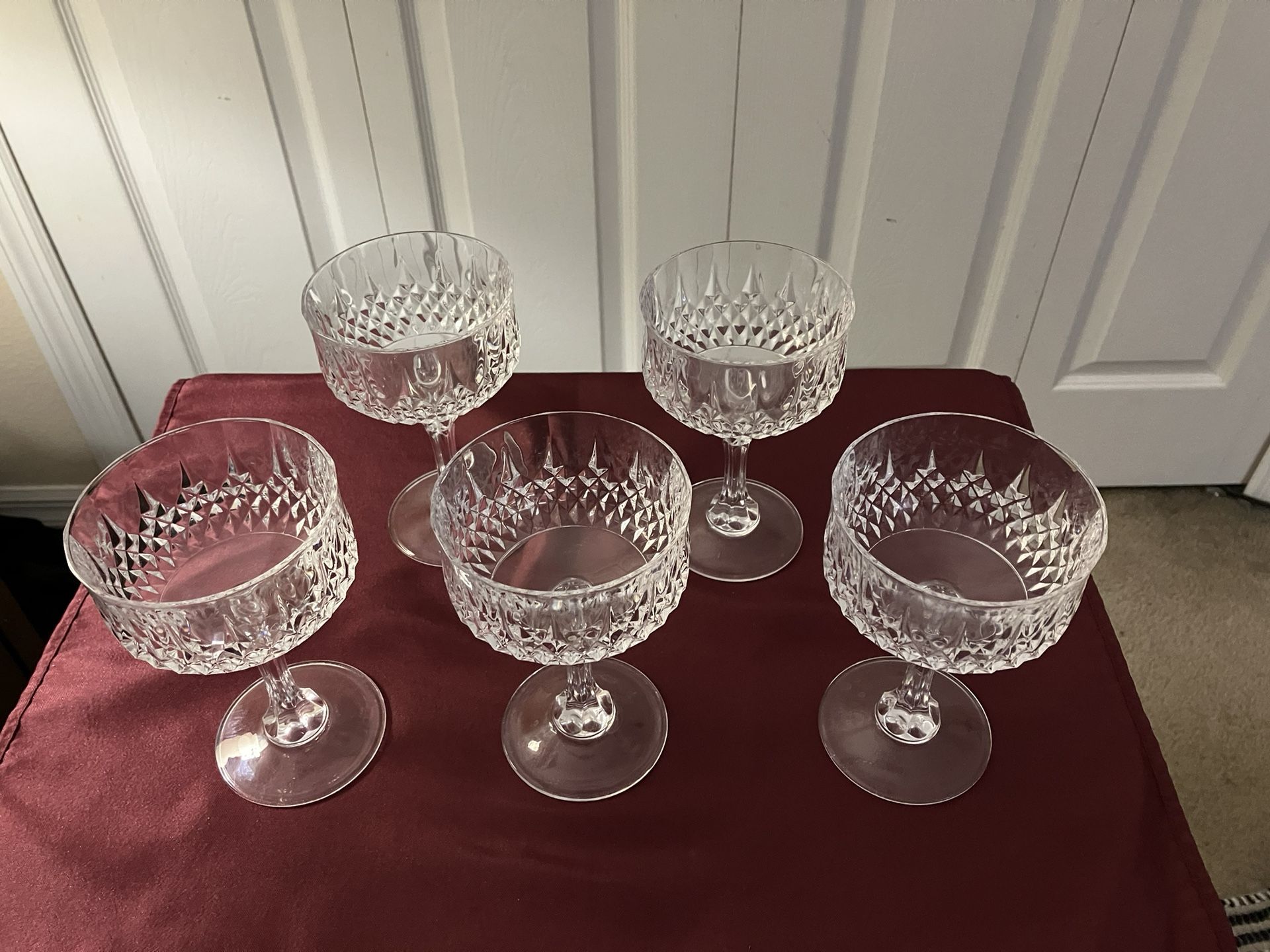 *** For sale 5 Cristal D’Arques Longchamp Dessert Glasses ***