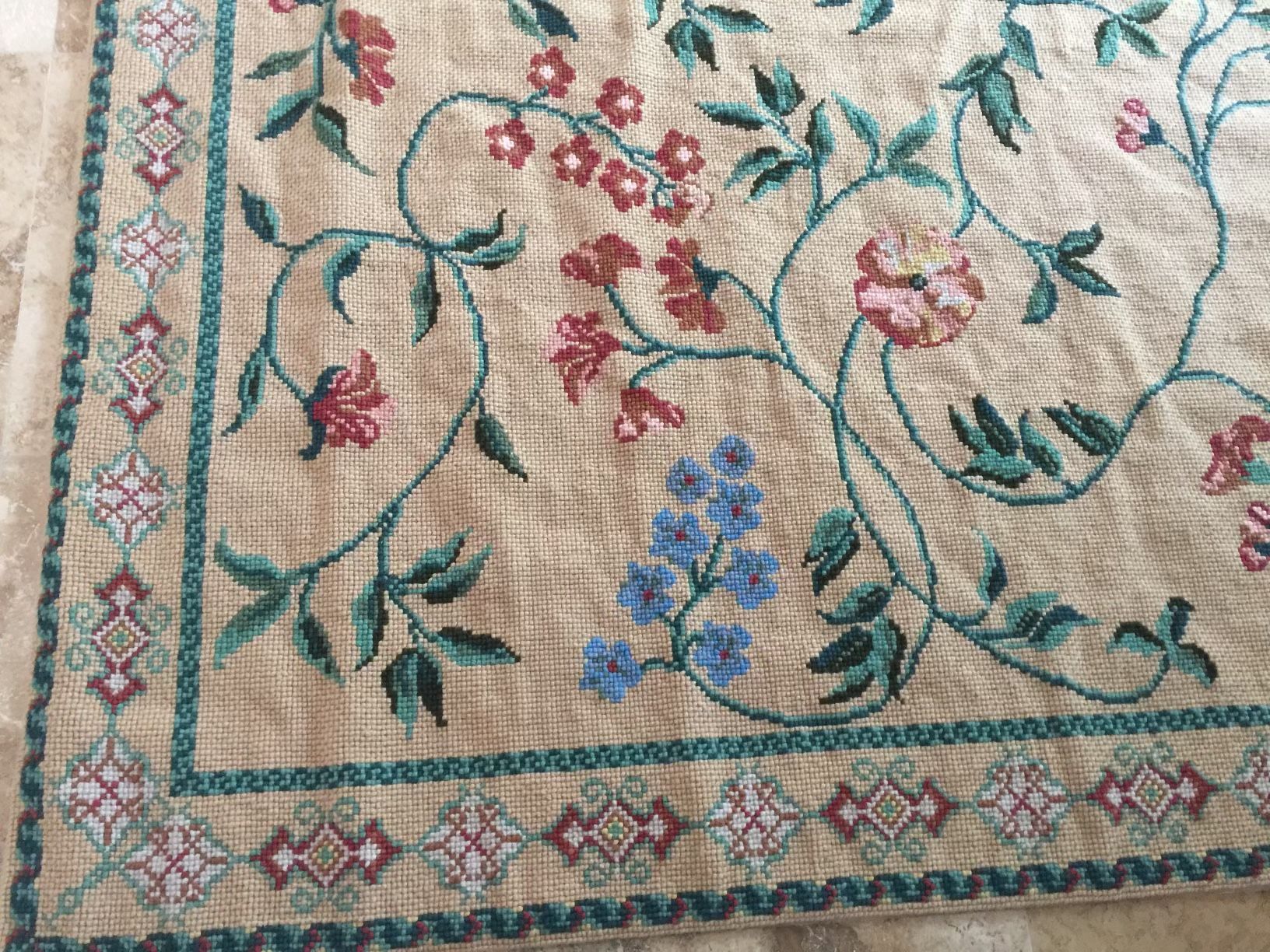 Rug Vermilion Needle Point 8.5’ X 9’ “Persian Jade”