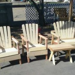 Patio Furniture Sets are back!! Outdoor Patio Furniture solid wood 4-piece set faux adirondack