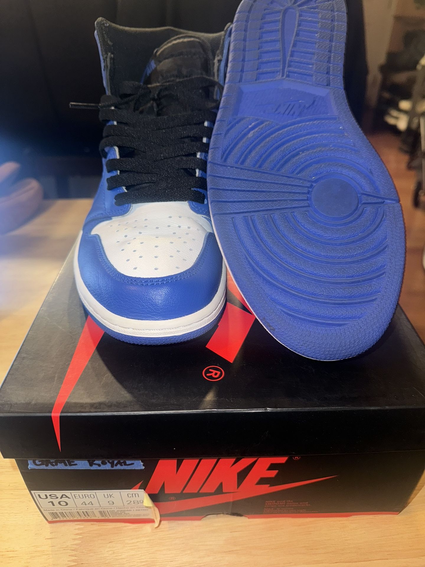 Jordan 1 Royal Toe Sz 10