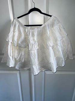 Plus size 2x white ruffle skirt