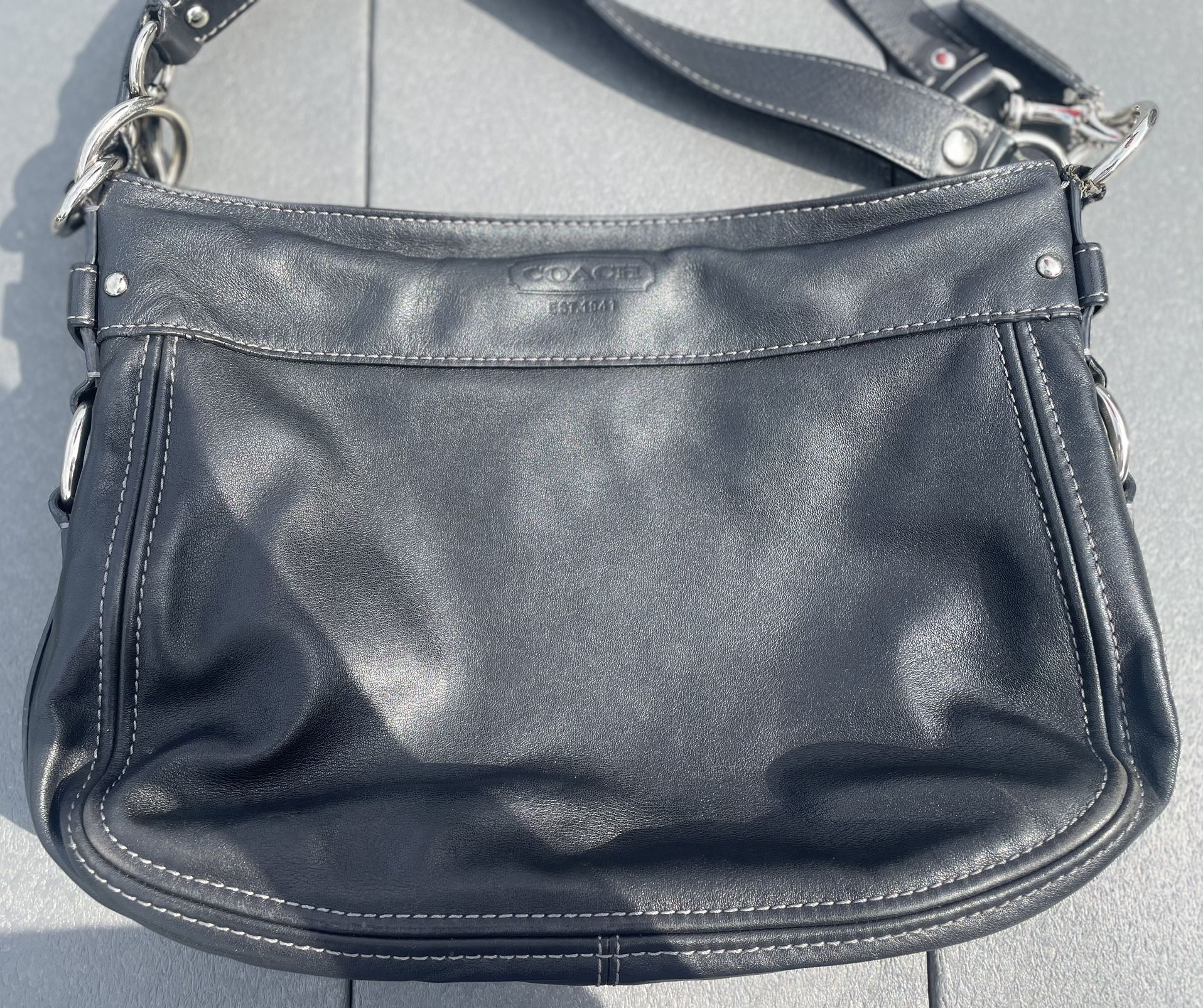 Coach Black Leather Zoe Hobo Bag No. LO920-F14707