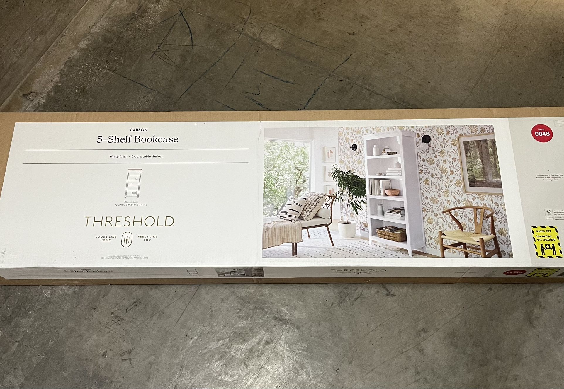 White 5 Shelf Bookcase