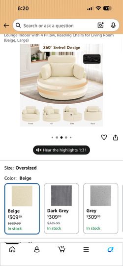 MEISSALIVVE Swivel Accent Chair