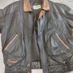 Leather Jacket XL Coat Extra Large Black