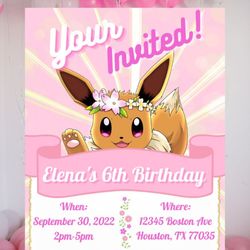 Custom Eevee nvitations