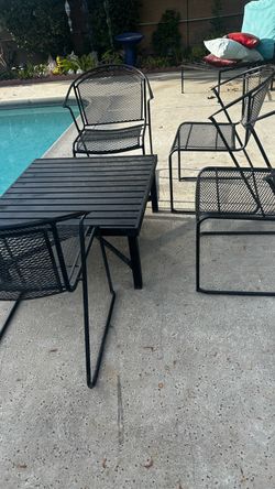 Metal black patio set