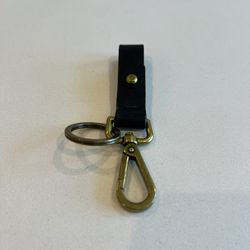 Madewell black The Front Door Key Fob in Leather