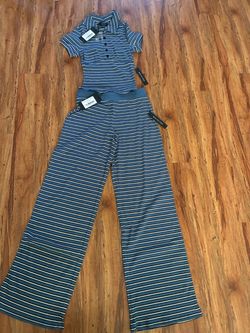 White Fox Striped Two-Piece Set