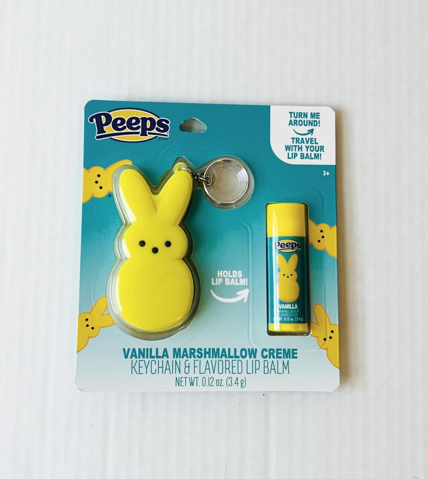 Taste Beauty Peeps Vanilla Marshmallow Creme Lip Balm & Keychain Holder