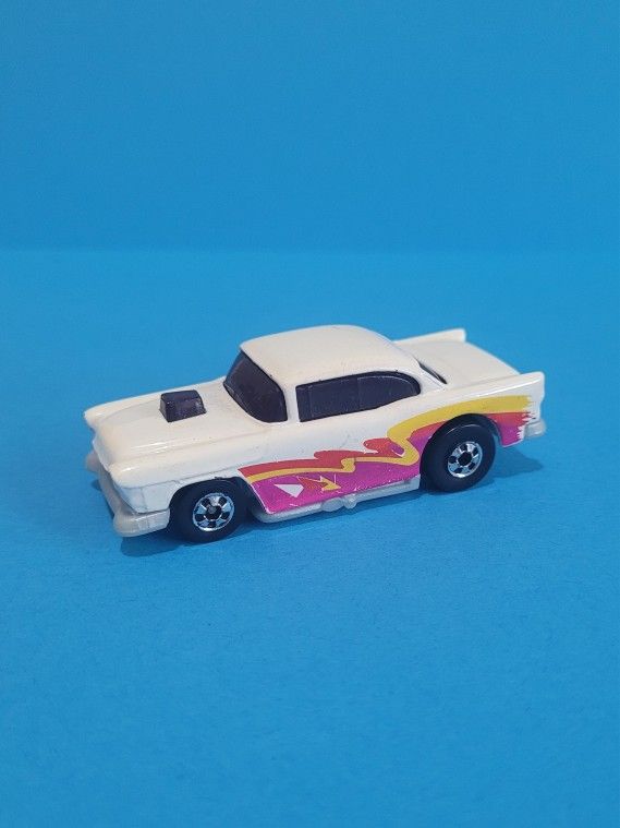 Vintage 1978 Hot Wheels 1955 Chevy Bel Air in white.