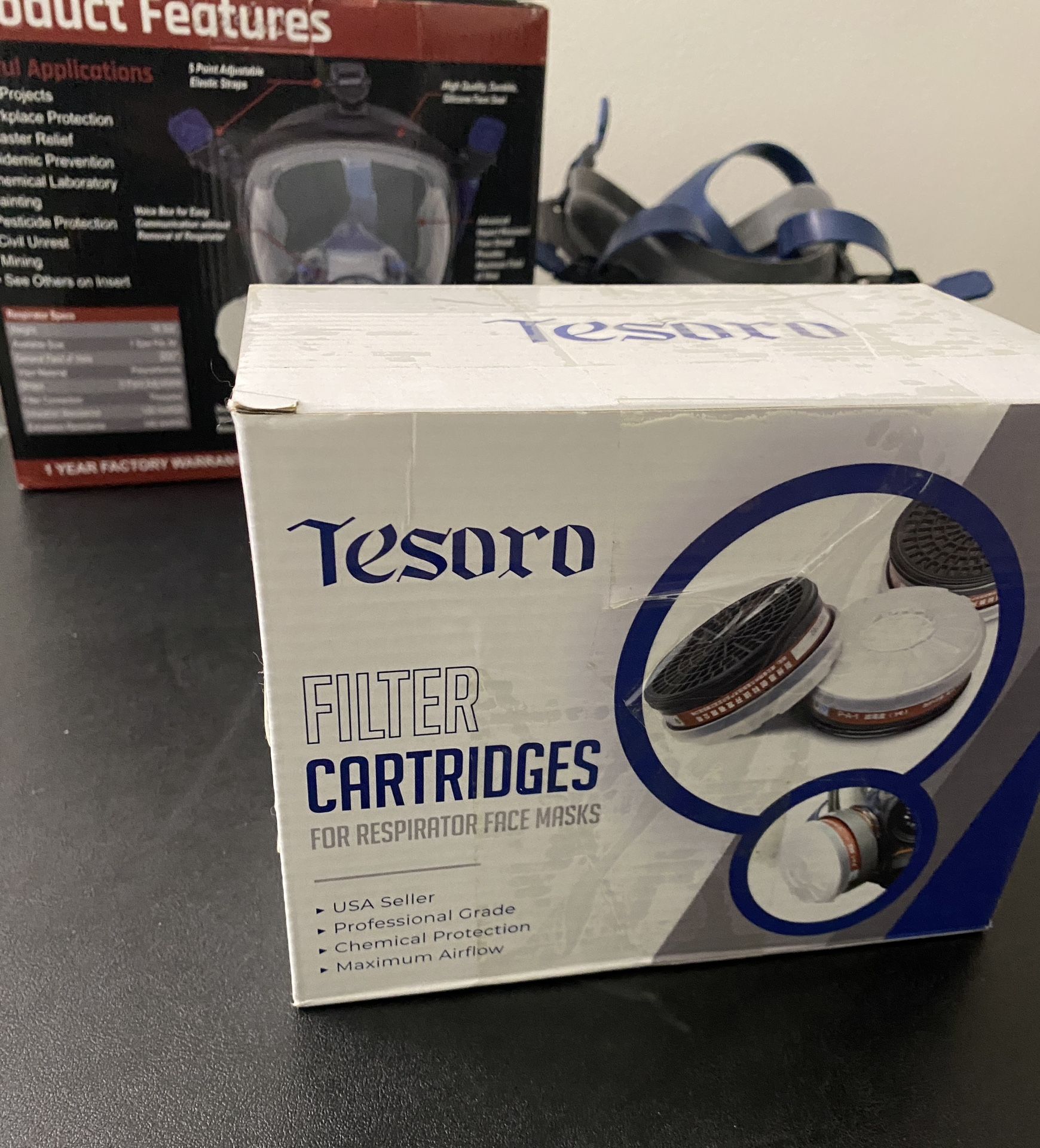 Replaceable Filter Cartridges Set - P-A-1 LDY3 Dual Respirator Filters - Fits Full Face Masks 80mm - 4 Carbon Filter Cartridges, 4 Cotton Filters, 4 F