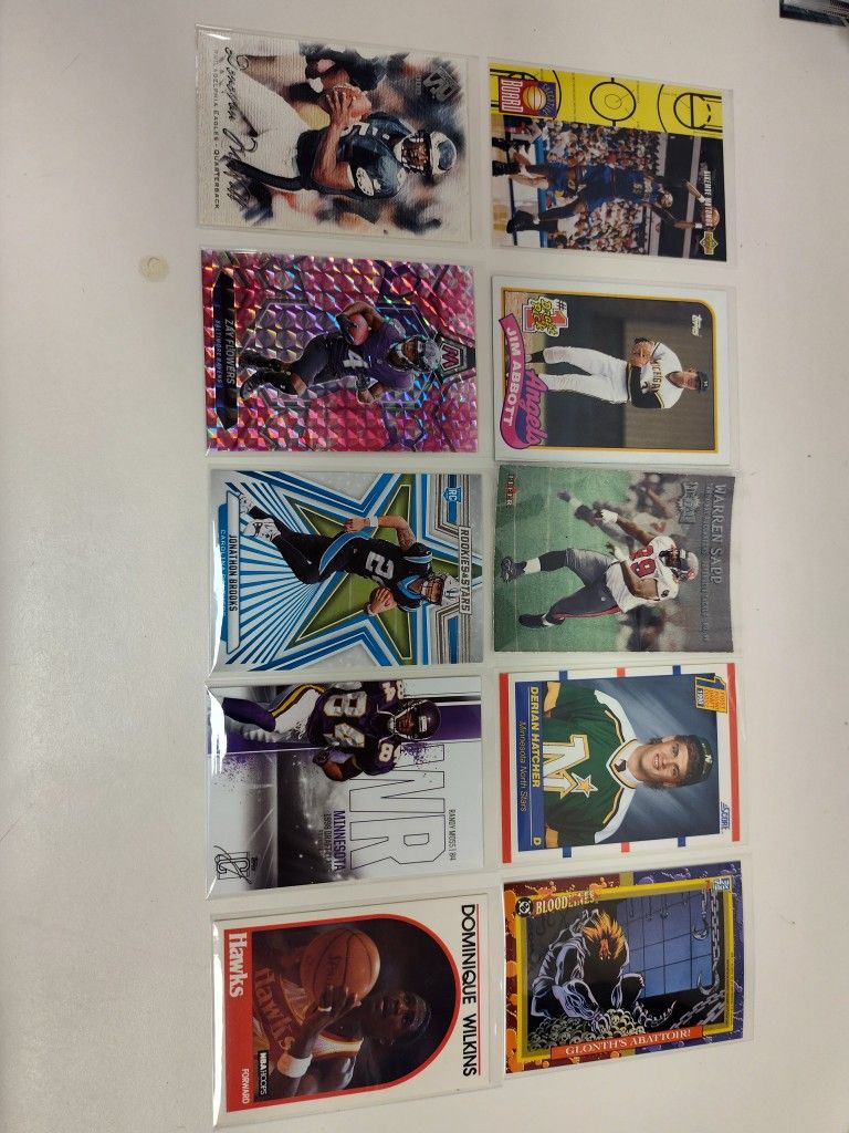 1989 Topps Jim Abbott RC Rookie Baseball Card #573 & Bonus Cards