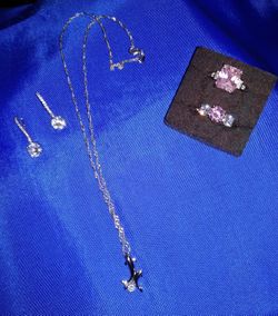 CZ & Pink Topaz Combo Set