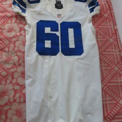 #60 JAKE BRENDEL dallas cowboys GAME USED/ISSUED  NIKE JERSEY SZ 44 rookie usa