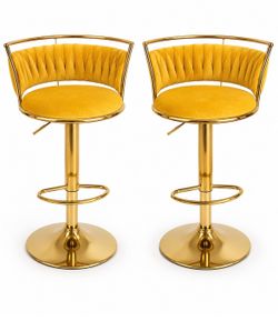 Velvet Mustard Chair set